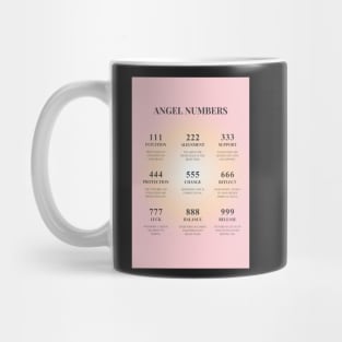 Angel Numbers Chart Pink and Orange Aura Mug